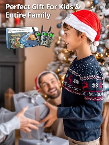 Miniatura 7 de Inspireyes Walkie Talkies para niños recargables, juguetes para niños y niñas de 3 a 12 años, paquete de 3 radios bidireccionales de largo alcance,