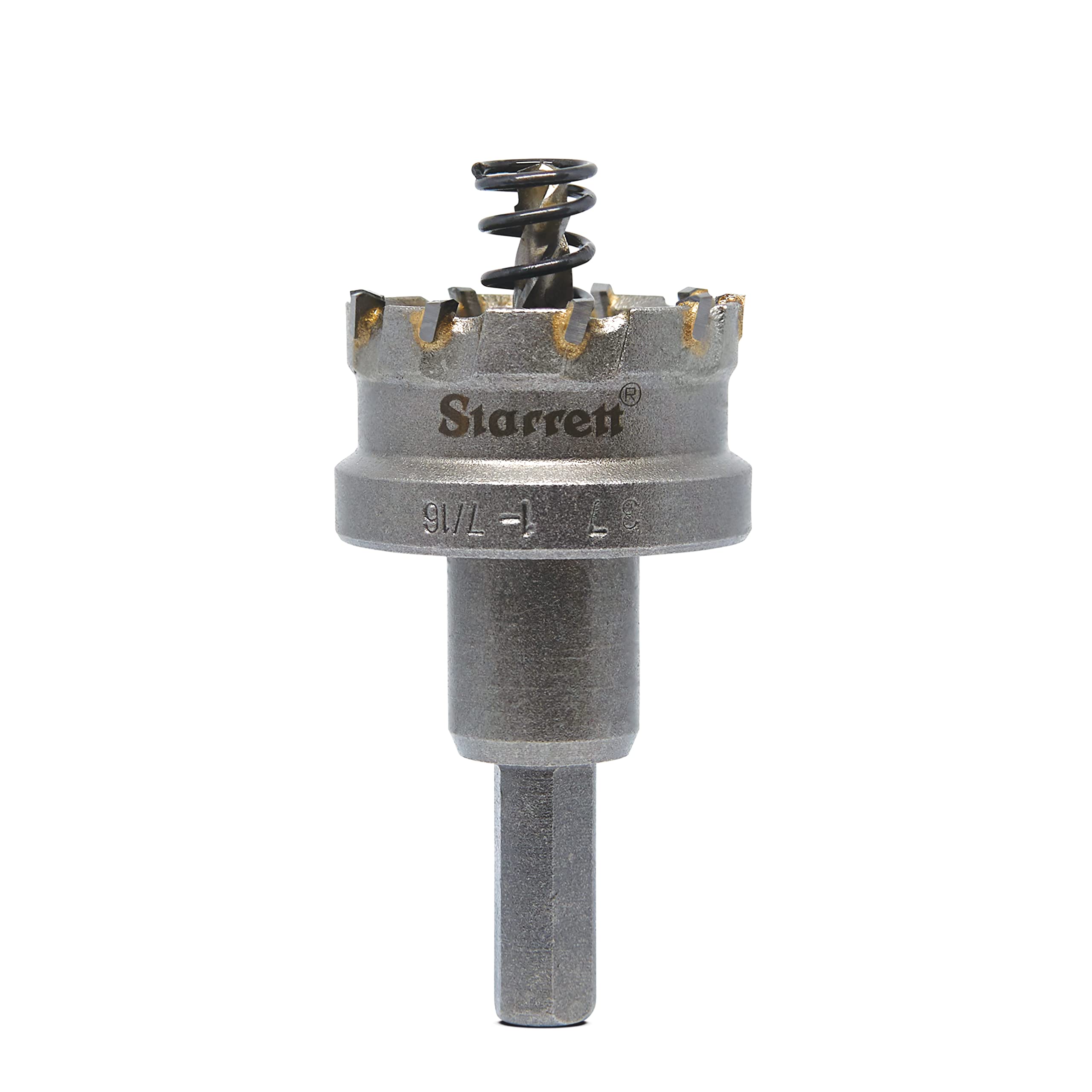 Starrett Tungsten Carbide Tipped Hole Saw, SM37 Sheet Metal Cutter With Arbor & Pilot Drill Bit