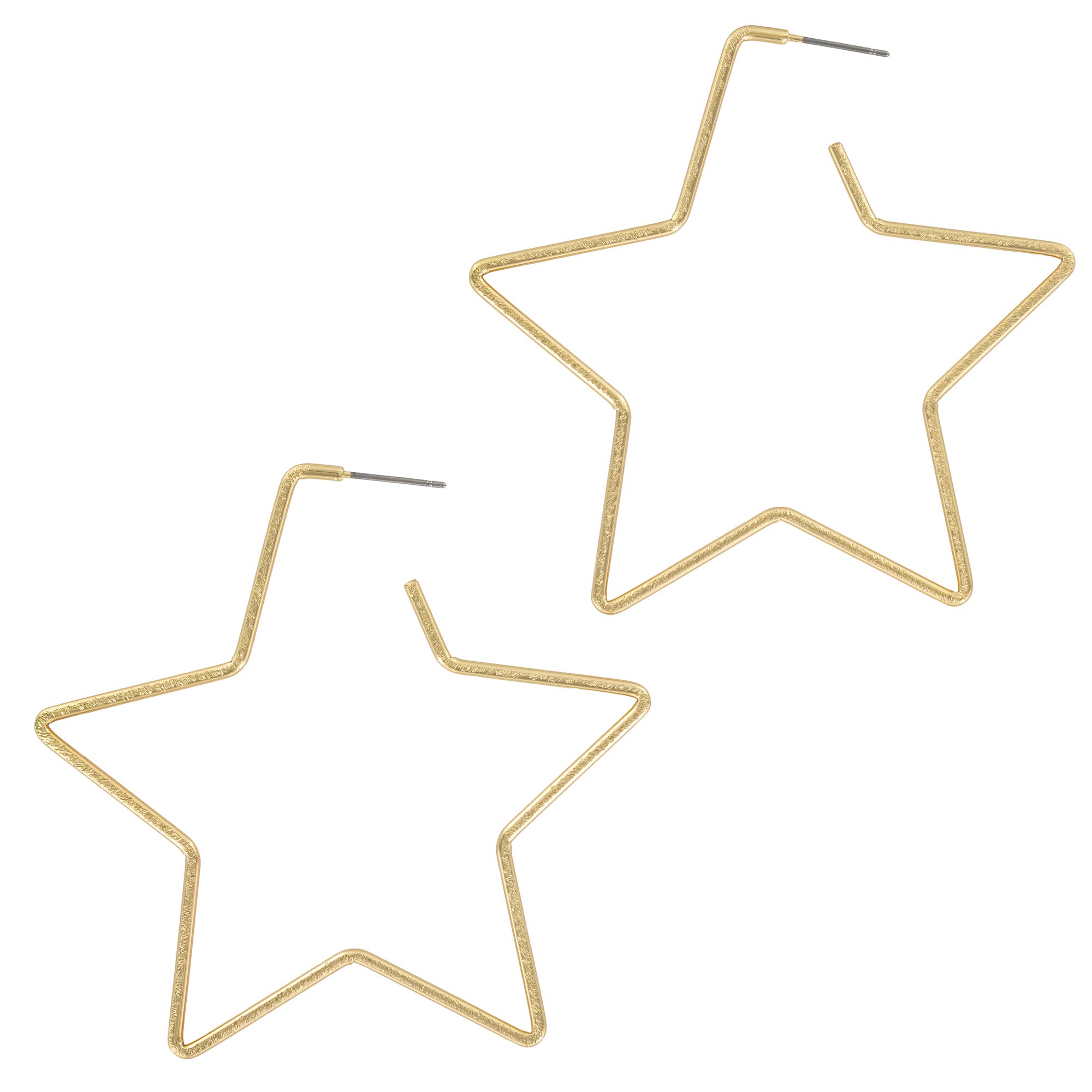 And Lovely 14K Gold Dipped Star Earrings - Hypoallergenic Lightweight Fun Statement Drop Dangle Earrings