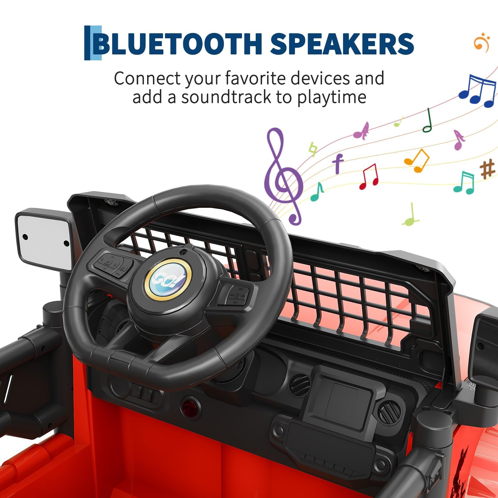Kinder Elektroauto 12V mit Fernbedienung LED Lichter und Musik Rot