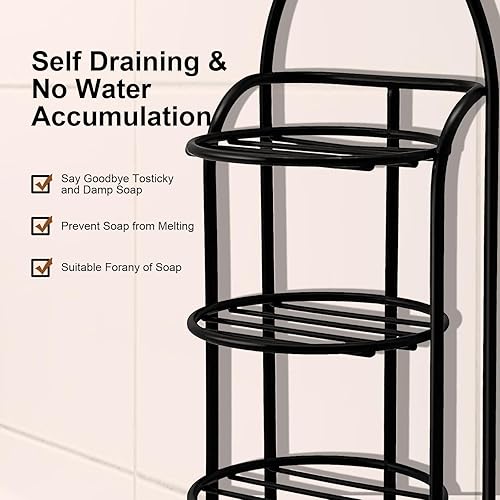 Miniatura 6 de Soporte de barra de champú de 4 niveles para ducha, soporte de jabón de barra de acero inoxidable, barra de jabón autodrenante Hoders Caddy para