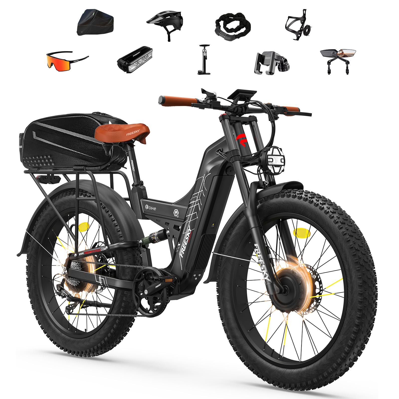 FREESKY Dual Motor 45MPH 120Mile 260NM LG Cells Electric Bike for Adults