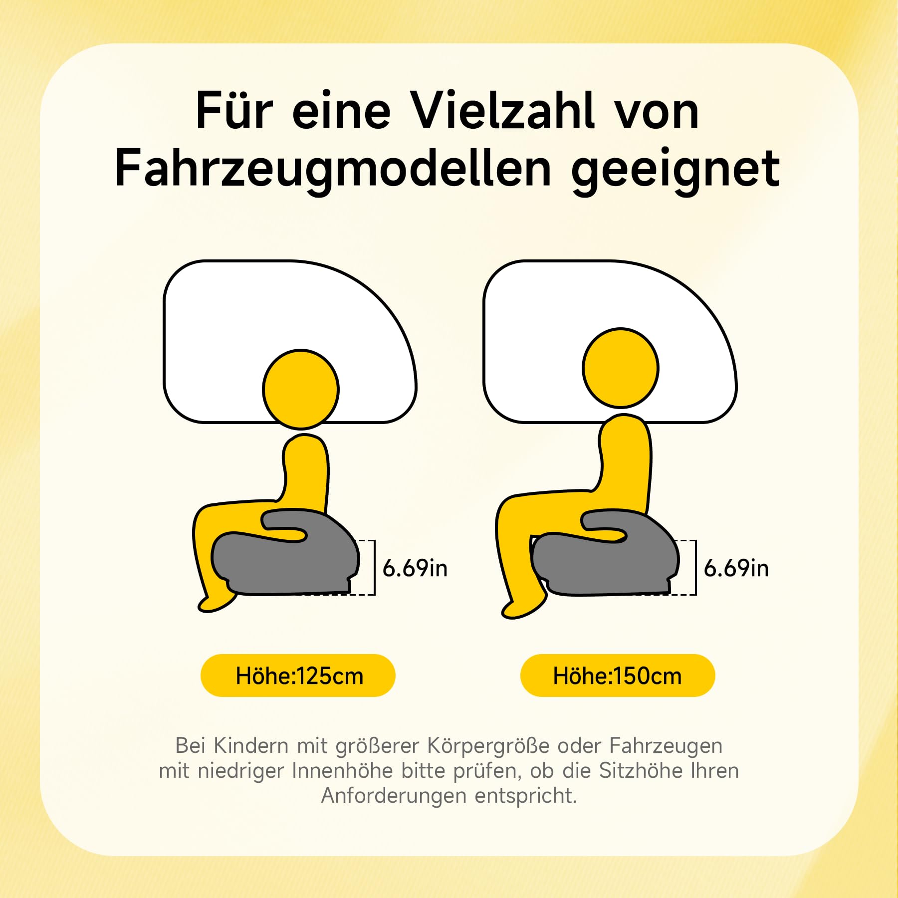 Jovikids Sitzerhöhung Auto Kinder ISOFIX ECE R129 125-150cm Verdickter Stoffbezug Leicht Waschbar