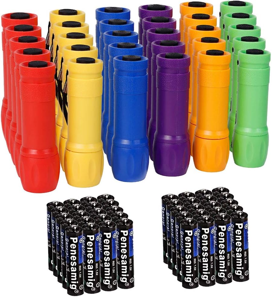 KunHe Q30 Plastic Small Mini Flashlights Pack of 30,Bulk Flashlights with Batteries Cheap
