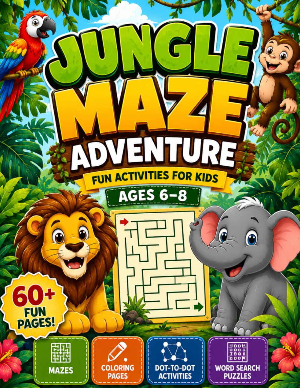 Jungle Maze Adventure: Adventure Mazes for Preschool and Kindergarten Kids || Fun Maze Activities for Kids Ages 3–6