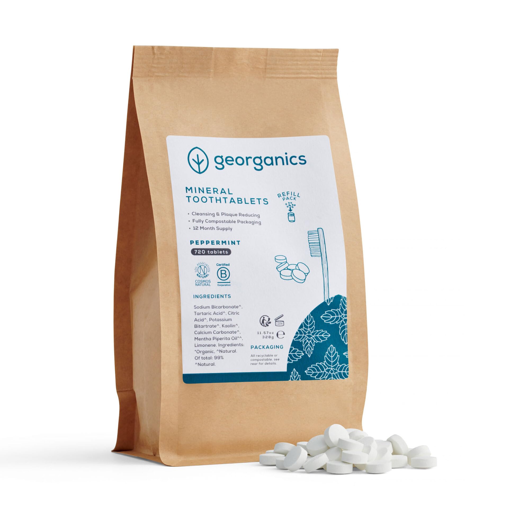 TABLETAS DE PASTA DENTAL MINERAL Menta 720uds