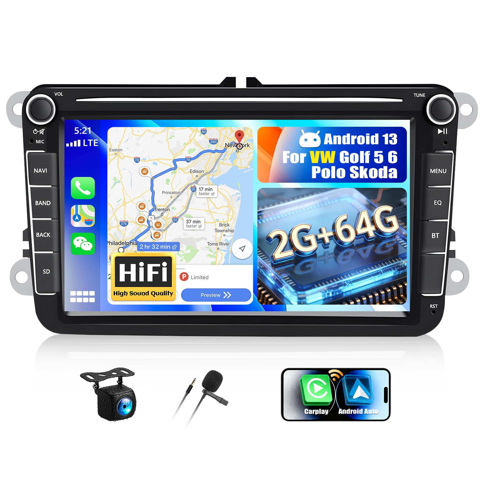 ESSGOO Für Skoda Fabia II 2007-2014 Android Autoradio 6+128G WiFi