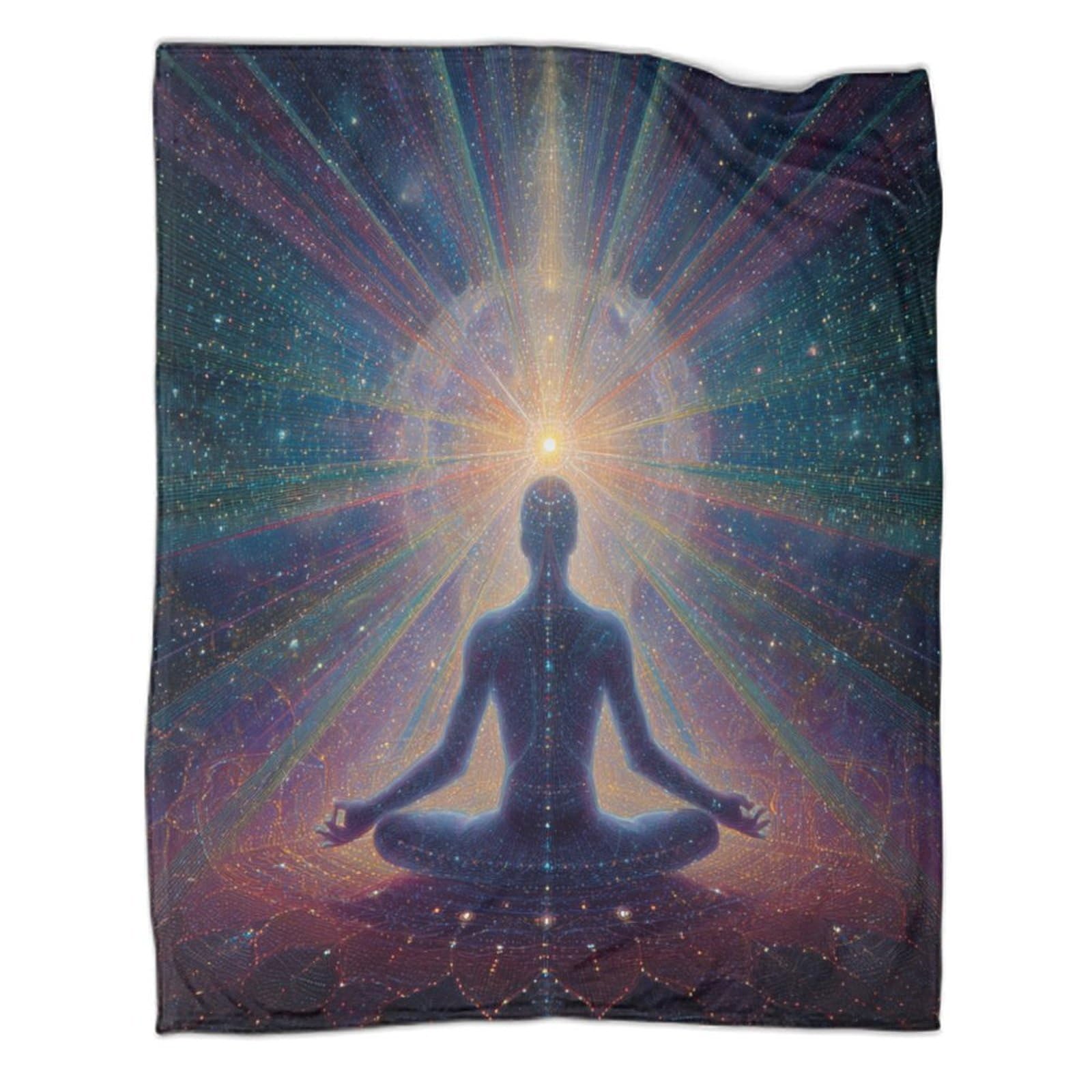 kaiyun Yoga Practitioners, The Light of The Universe Throws And Patchwork Quilts,70x80inch(180x200cm),Soft Blanket with Pattern