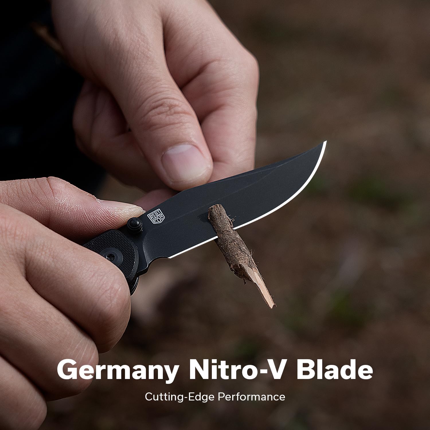 CIVIVI Clingman EDC Pocket Folding Knife with Titanium Reversible Clip, 2.99" Nitro-V Blade G10 Handle Liner Lock Knife, Gift for Men Women C23065-1 (Black)