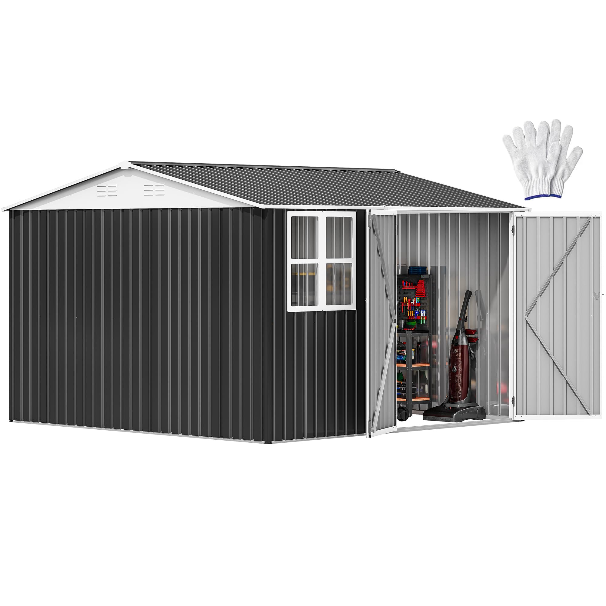 DWVO 10x10 Metal Outdoor Storage Shed