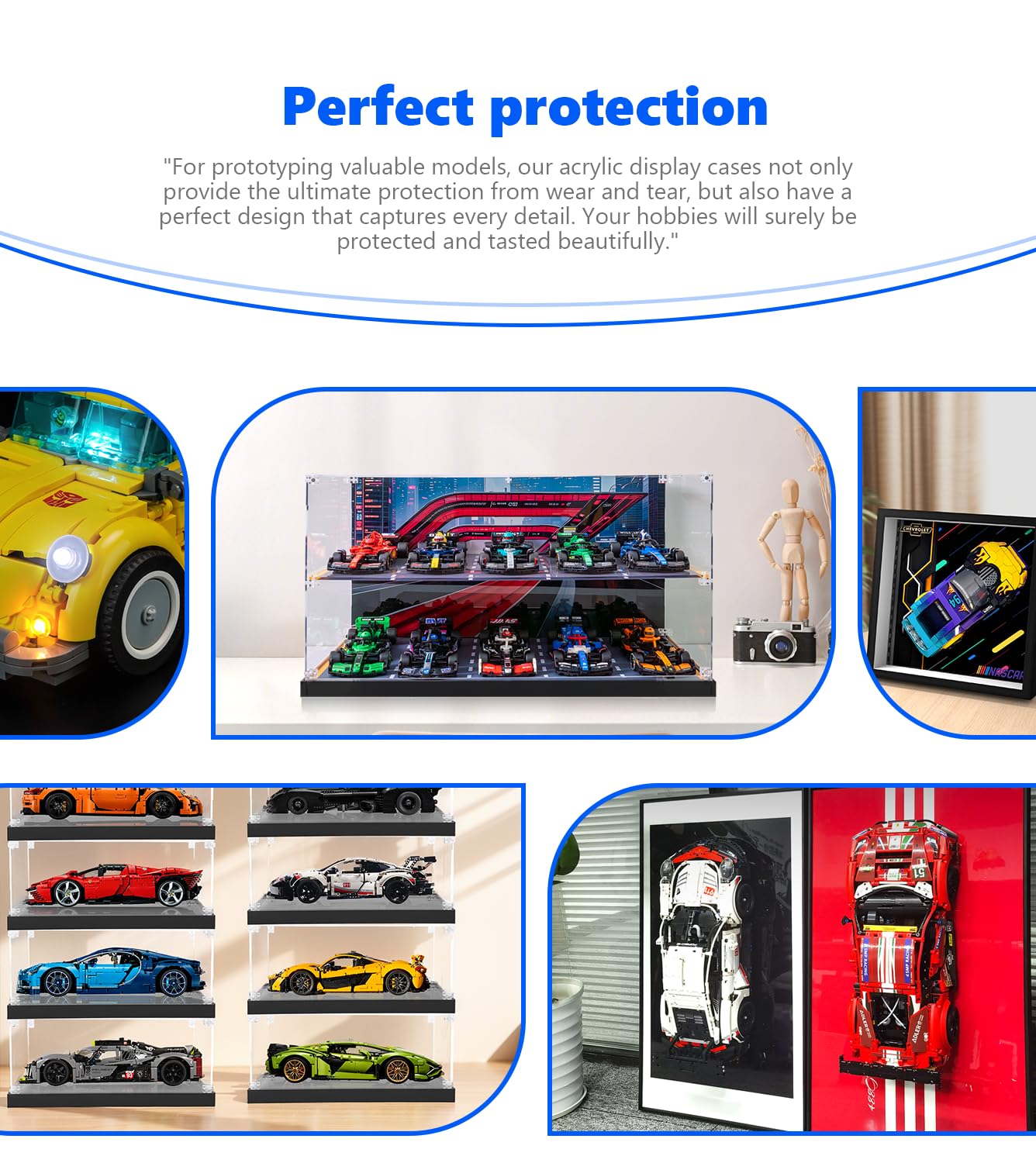 ICUANUTY Acrylic Display Case Compatible with Lego Speed Champions 10-in-1 F1 Car 77242,77243,77244,77245,77246,77247,77248,77249,77250,77251 - Image 4
