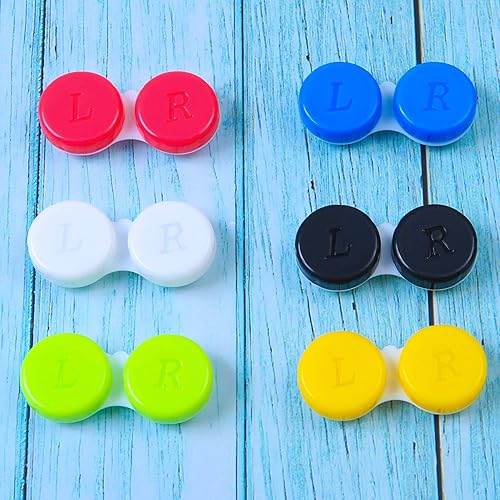 Miniatura 6 de Elcoho Paquete de 24 fundas para lentes de contacto, caja para lentes de contacto, ojos izquierdosderechos, 6 colores