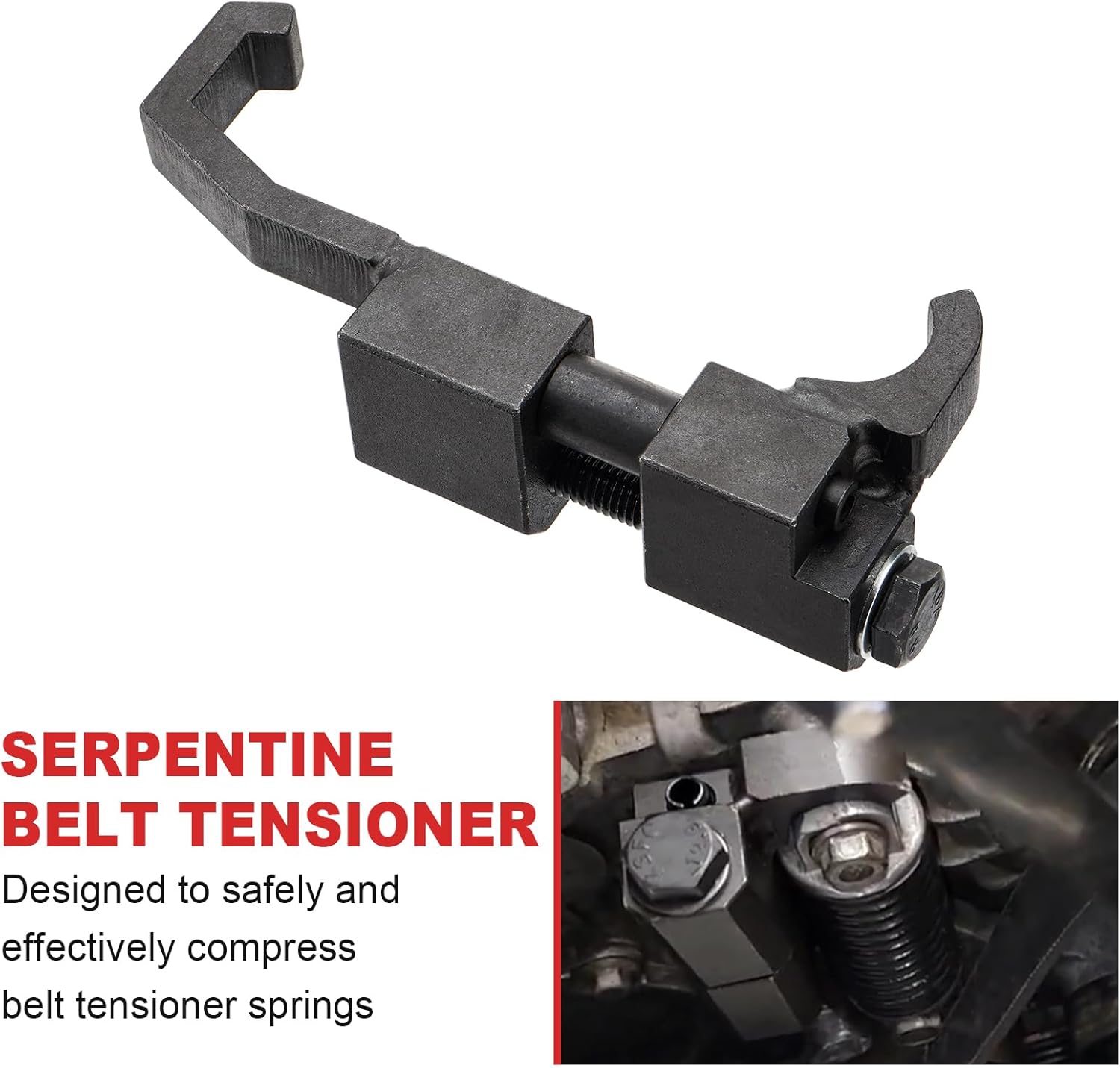 5460 Belt Tension Spring Compressor Tool Compatible with GM 2.4L Engines Serpentine Belt Tensioner Removal Installation Tool Compatible with Buick Chevrolet Cadillac Kia