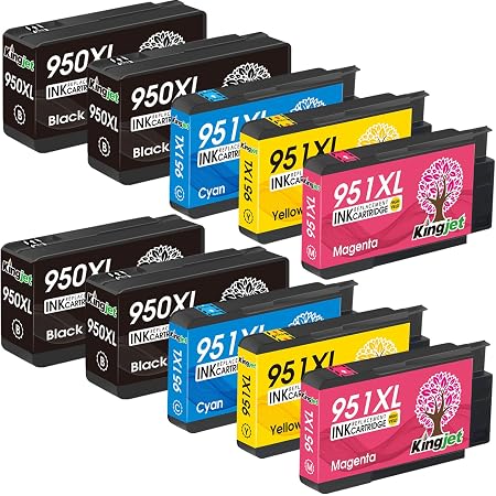 Amazon.com: Kingjet - Cartucho de tinta compatible para impresoras HP 950XL  951XL con HP Officejet Pro 8100 8600 8610 8620, 10 unidades (4BK 2C 2M 2Y)  : Productos de Oficina