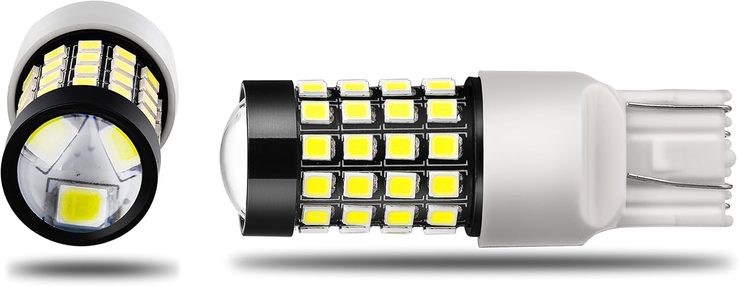 Alla Lighting 1000Lm 51-SMD Extremely Super Bright 6000K White T20 W21W 7441 7443 7440 LED Bulbs High Power 2835 Chipsets LED Lights Lamps Replacement