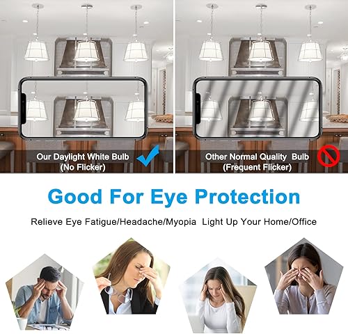 Miniatura 4 de Bombillas LED, bombillas LED A19 equivalentes a 100 W, luz blanca diurna de 13 W, 5000 K, bombillas LED de base media E26, 1500 lúmenes, no