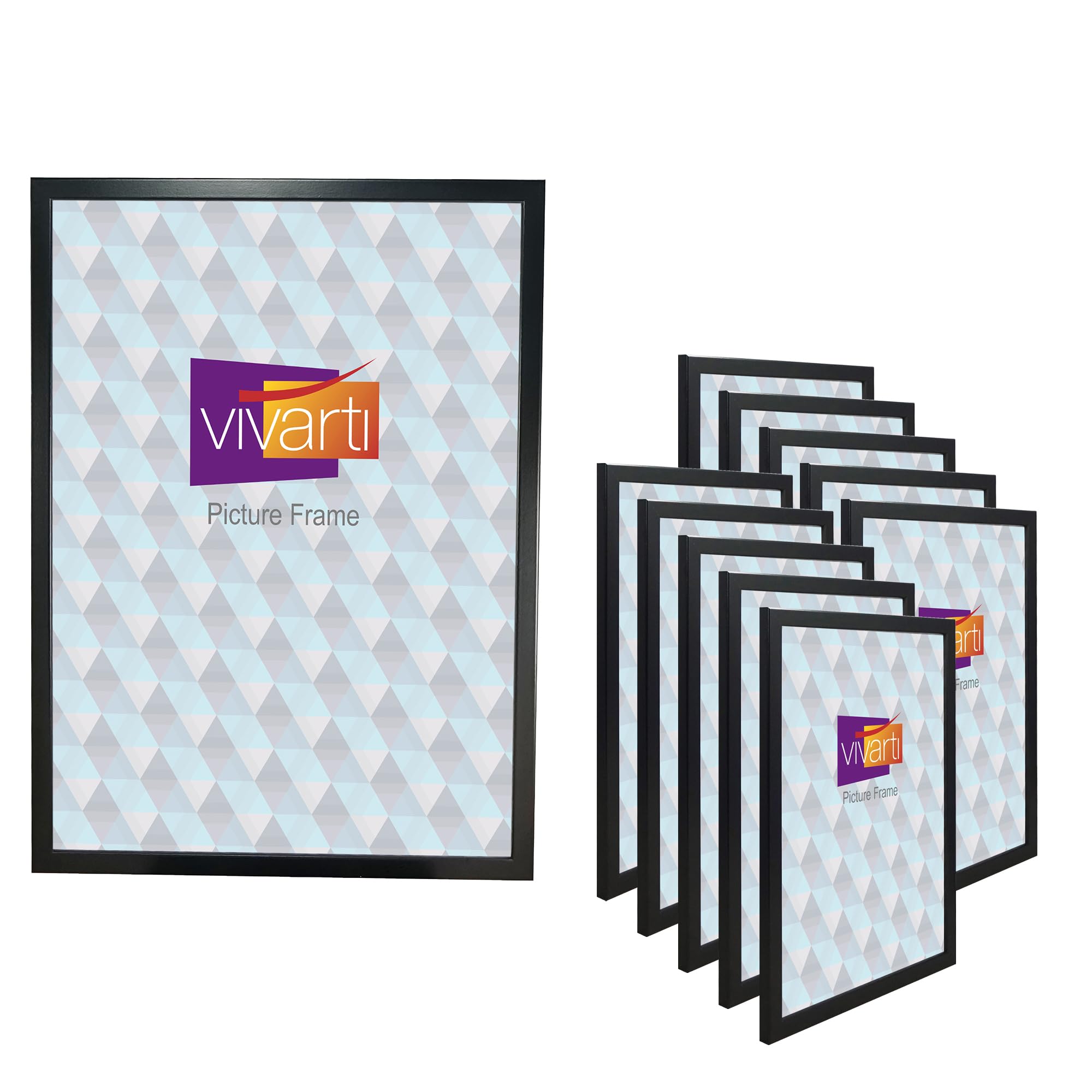 Pack of 10 Matt Black Thin Block Picture Frame, A3 42 x 29.7 cm