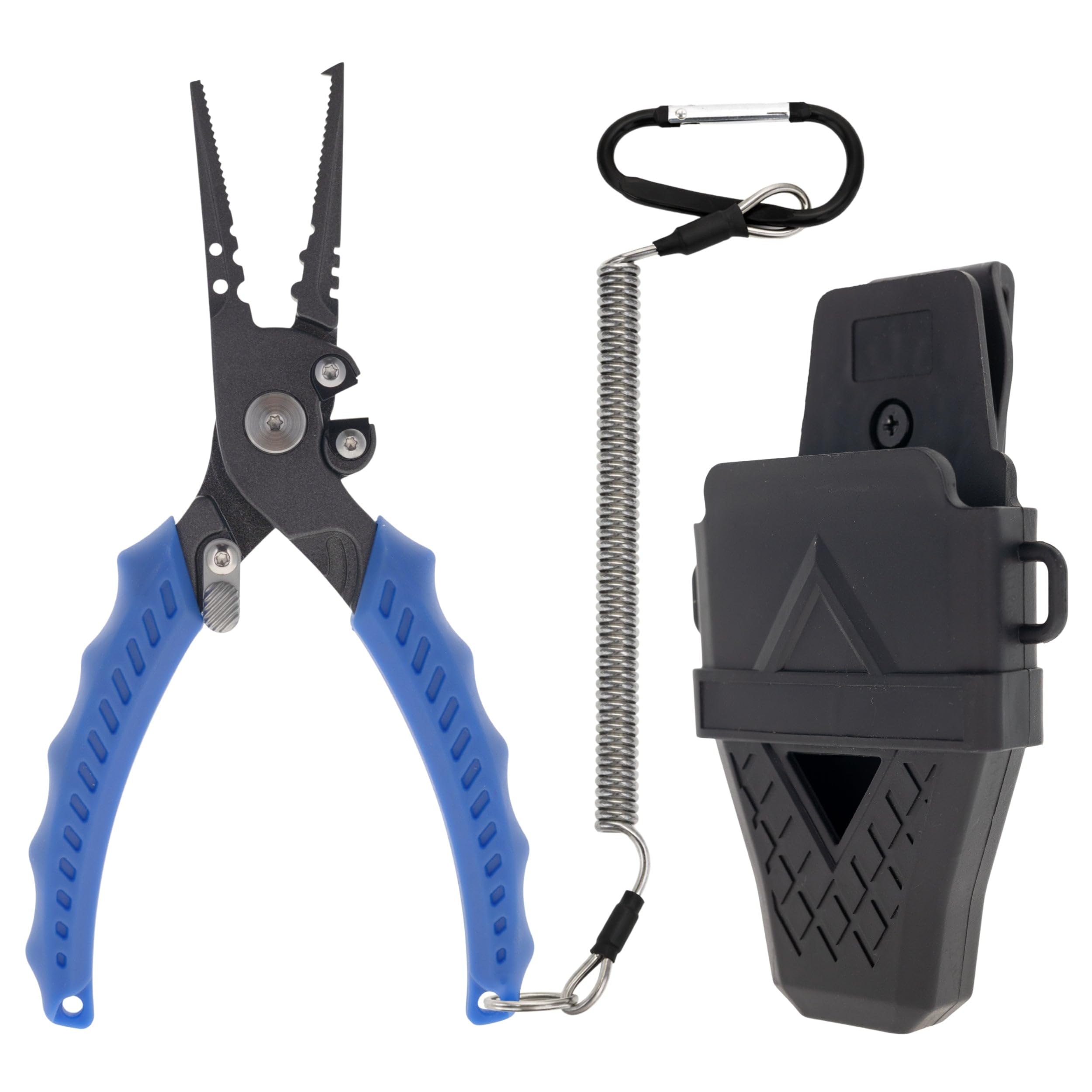 Reaction Tackle Pince de pêche en acier inoxydable de 17,8 cm et 22,9 cm – Pince à anneau fendu ou à bec droit avec coupe-tresse, extracteur de crochet et pince à sertir – Pince de pêche en eau salée