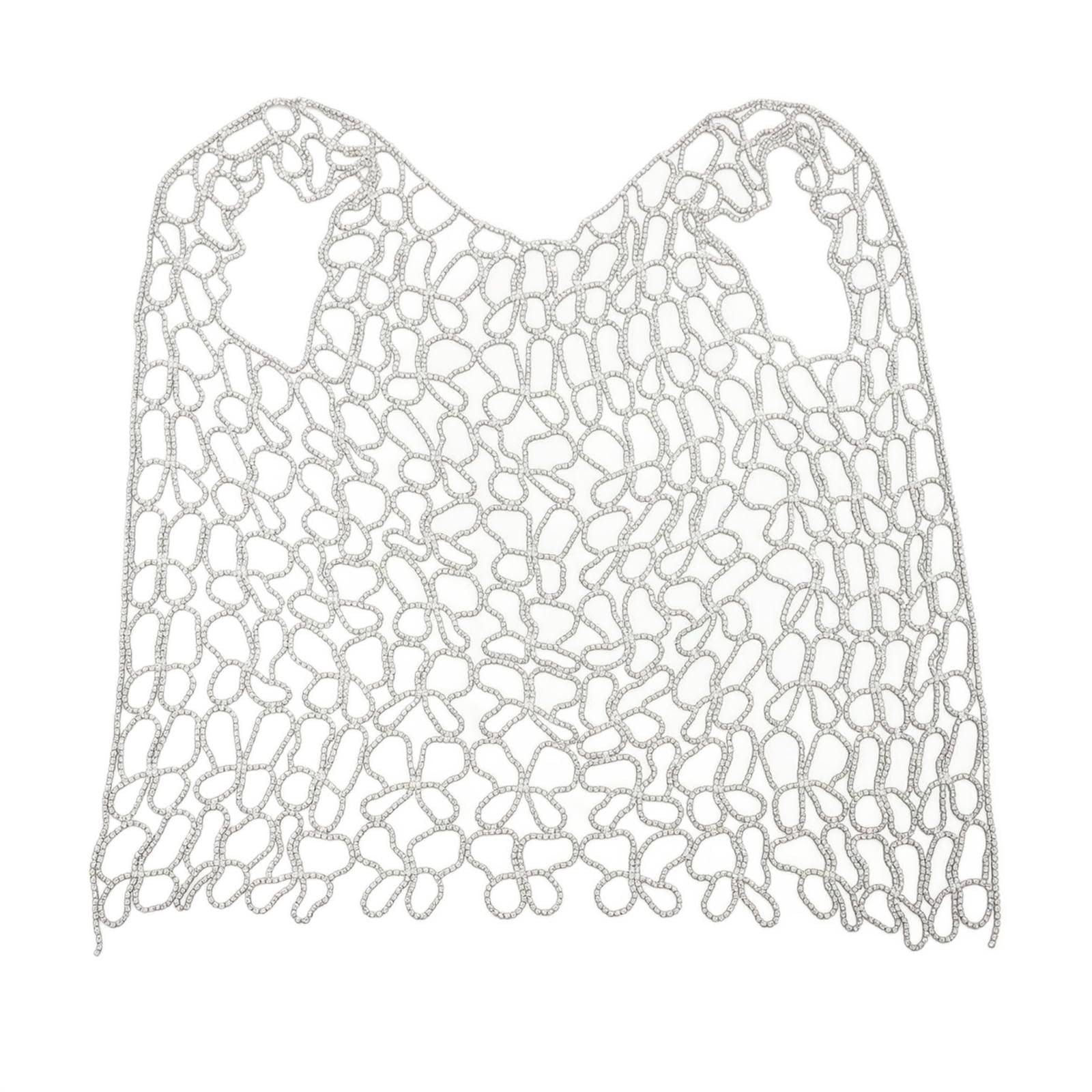 Colcolo Cadena Corporal para Mujer Cadena Cinturón Collar Arnés Malla Floral Entrelazada con Brillo de Cristales y Cierre Ajustable Adecuada para Trajes