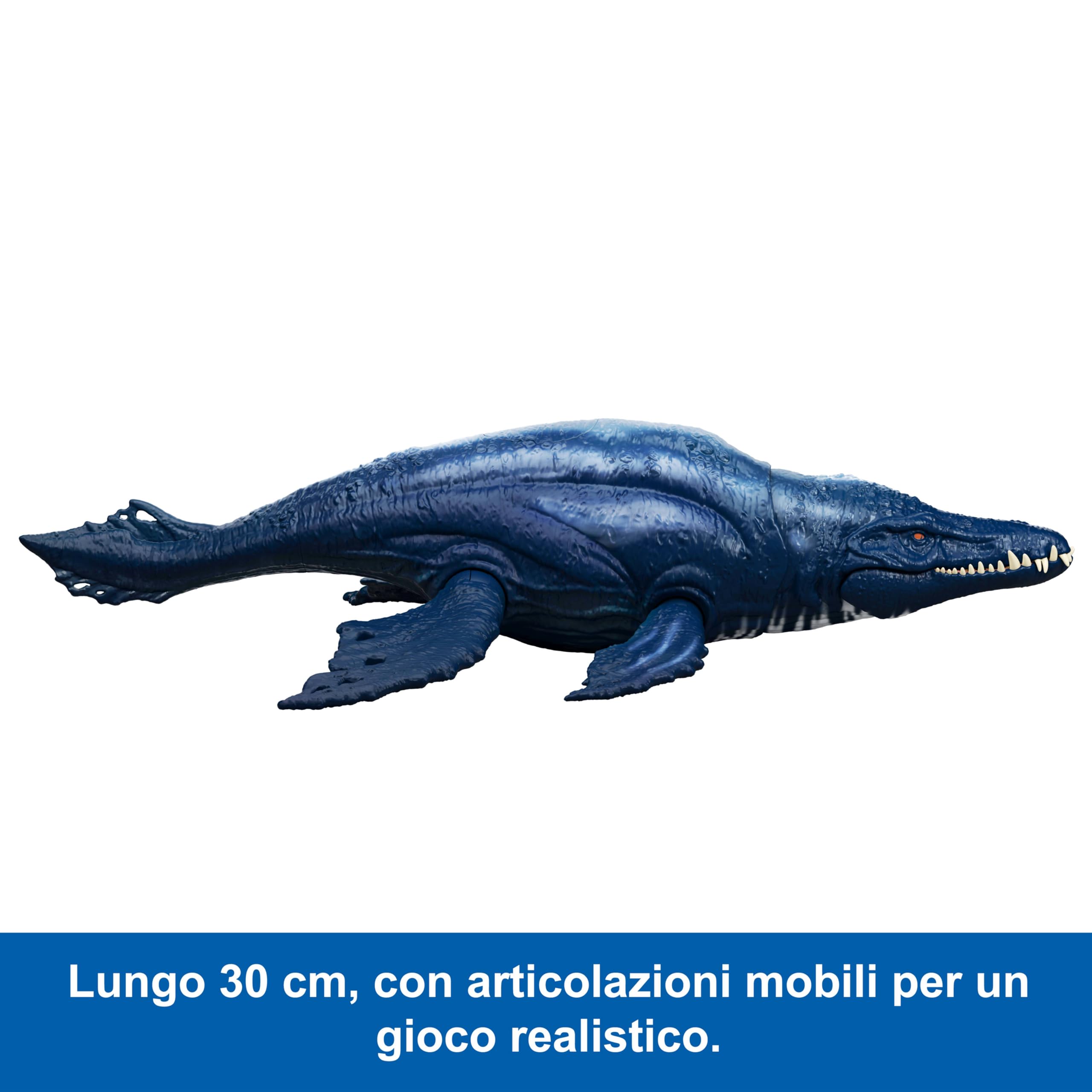 Mattel Jurassic World - Bracauchenio Ruggito Selvaggio, dinosauro snodabile con mandibola multidirezionale, mossa d'attacco e suoni inclusi, giocattolo per bambini, 4+ anni, JKL79