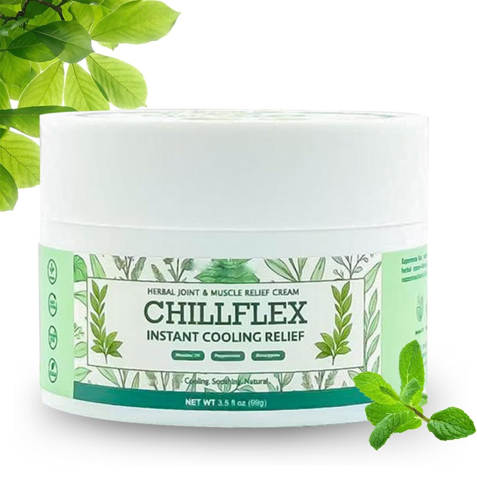 Chillflex Menthol Soothing Cream, Chillflex Instant Cooling Relief Cream, Joint Activities Throughout The Body, Cooling Soothing Ointment for Muscle, Head, Lumbar, Neck, Hands, and Feet (1Pcs)