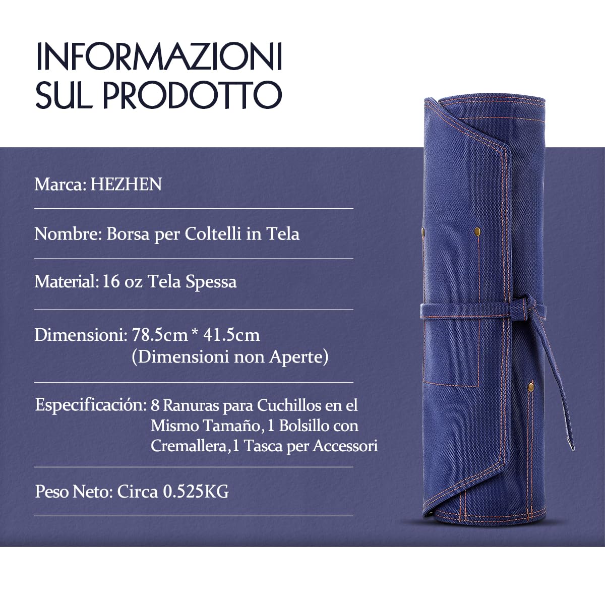 HEZHEN Portacoltelli da cucina