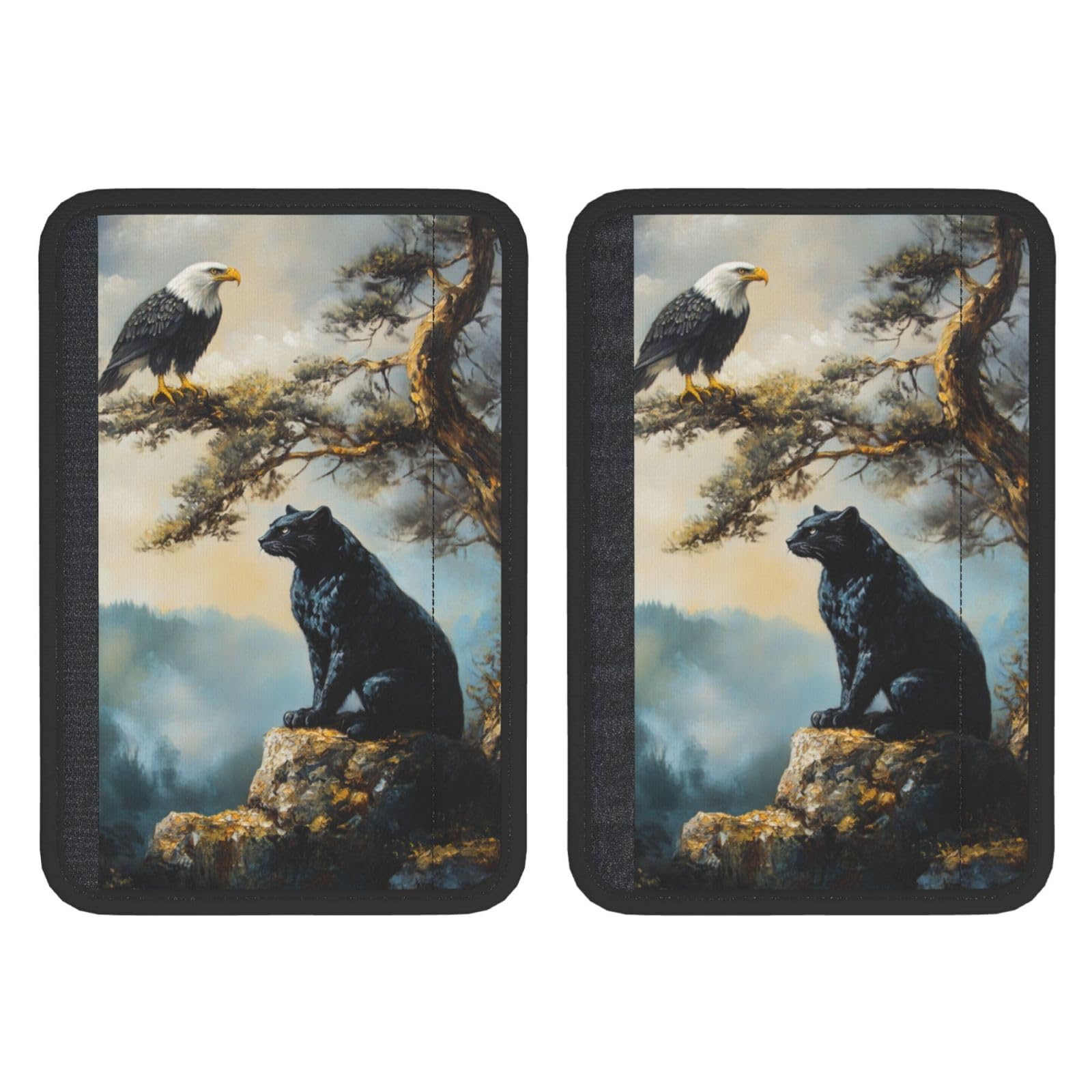 Panther and Eagle Car Seat Belt Cover 2 Pack Seatbelt Strap Shoulder Pad Protector Universal Comfort for Car