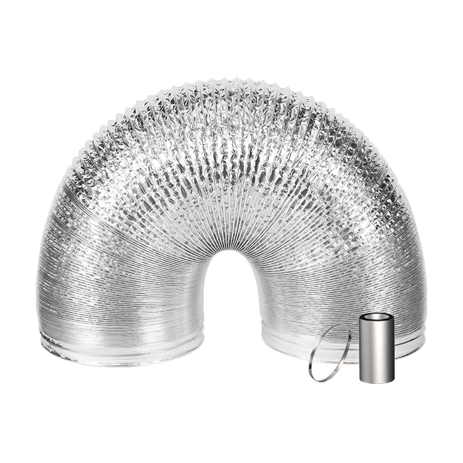 Aluminum Ventilation Pipe, Flexible Exhaust Ducting Hose, Air Circulation Tube for Dryers, Ventilation Tumble Dryer Pipe for Portable AC, Condenser Vent Hose, with 1 Clamps and 1 Tape(3.0m,200mm)