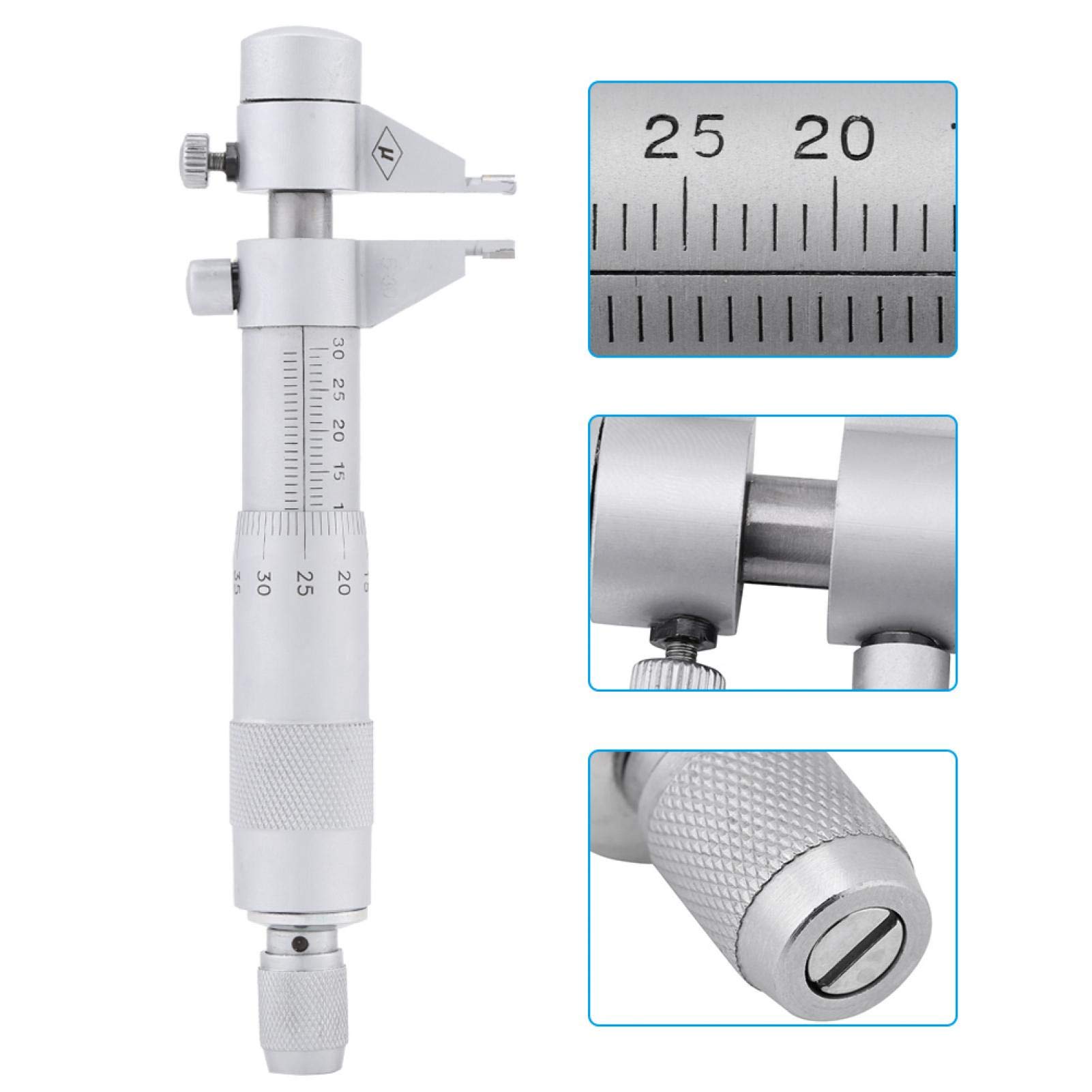 Micromètre intérieur, diamètre intérieur de trou de trou de micromètre Jauge de jauge de 5 à 30 mm Précision de 0,01 mm, lecture répétable, pour diverses mesures de taille interne