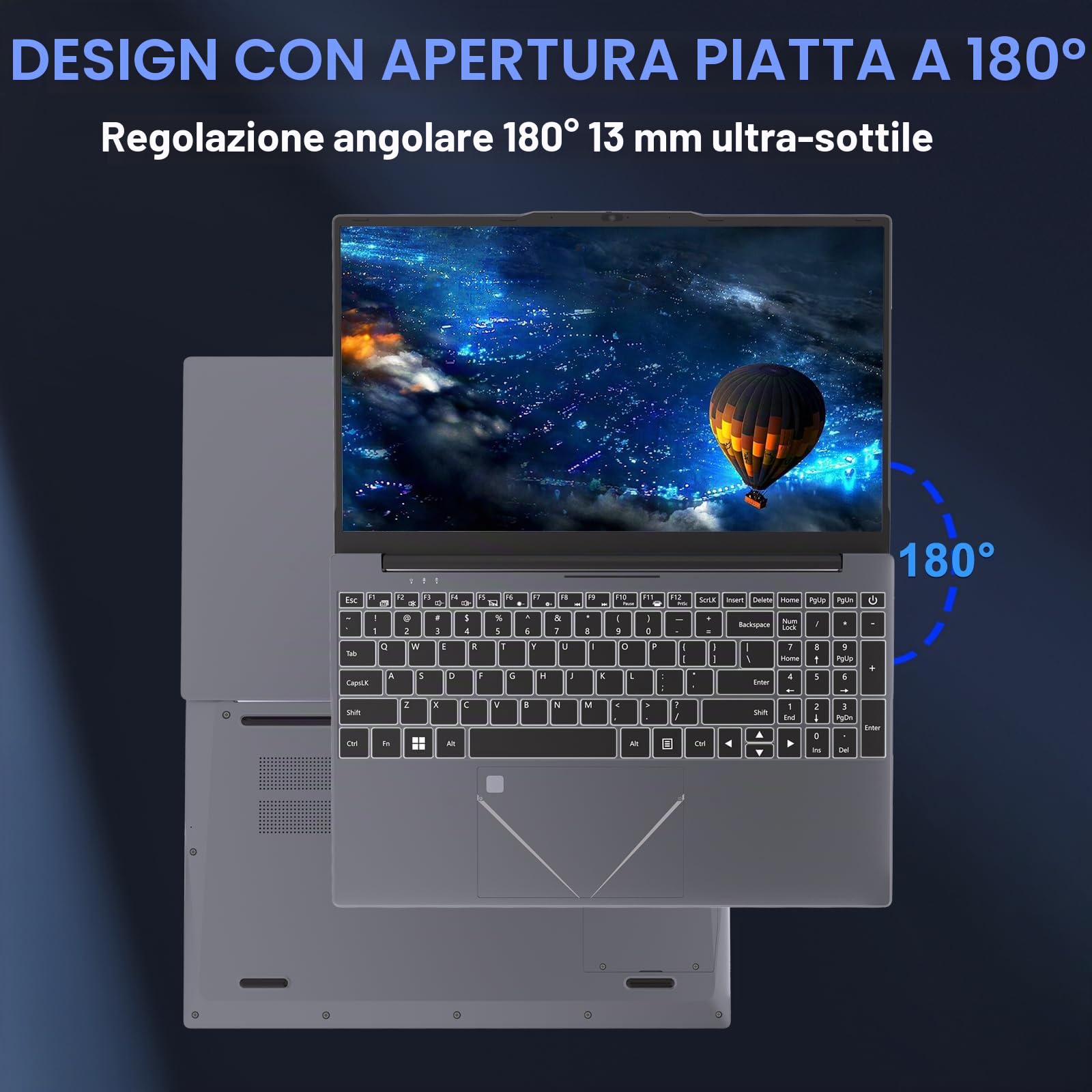 DREAMFYRE - Computer portatile Ryzen 5 Processore (fino a 3,70 GHz), 16 GB RAM, 512 GB SSD, schermo FHD 1920 x 1080, Wi-Fi 5 Dual Band, PC portatile versatile per ufficio, studenti e telelavoro.