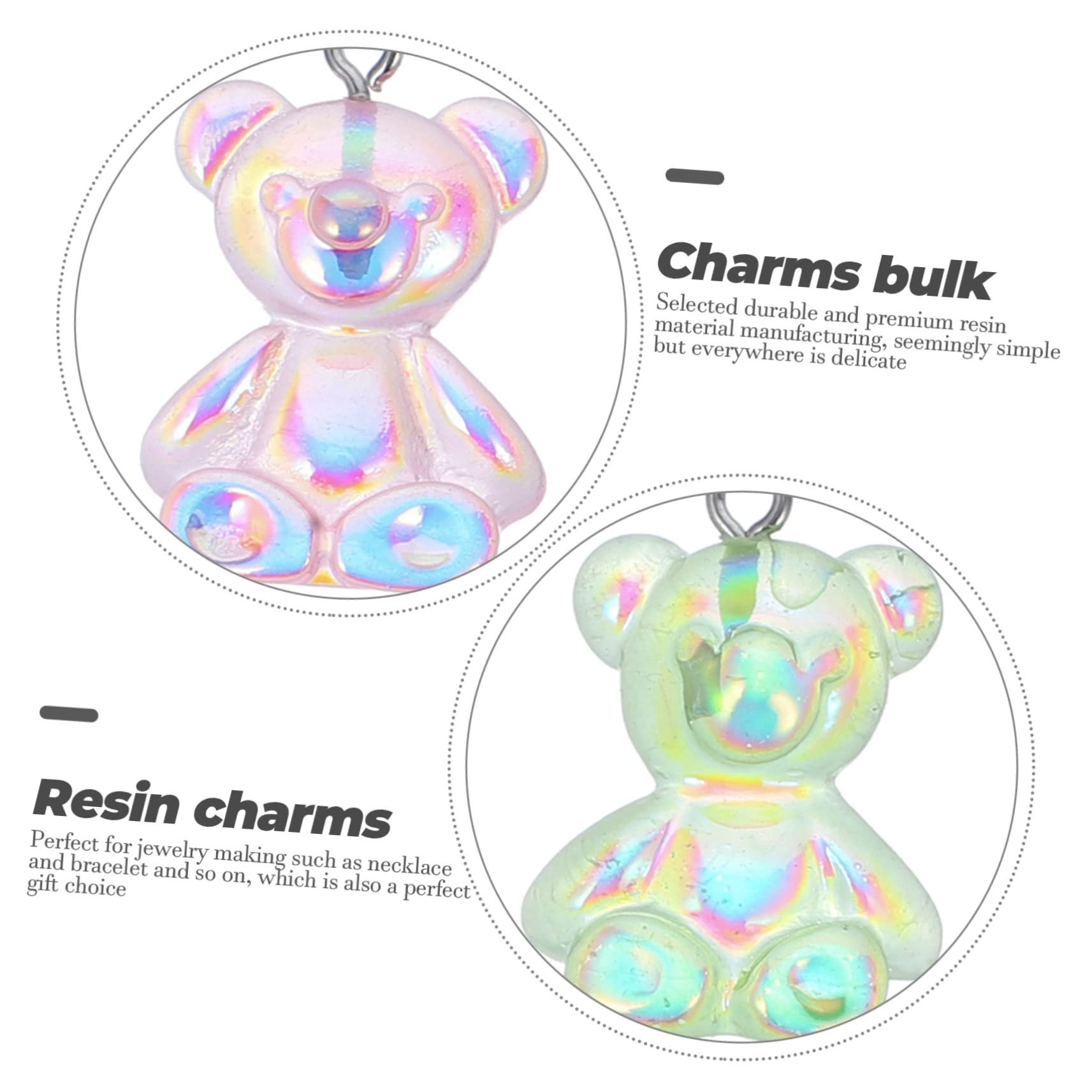 90piezas Dije De Oso Para Manualidades Accesorios Para Pulseras Collares y Llaveros Material Duradera Diseño Compacto y Portátil