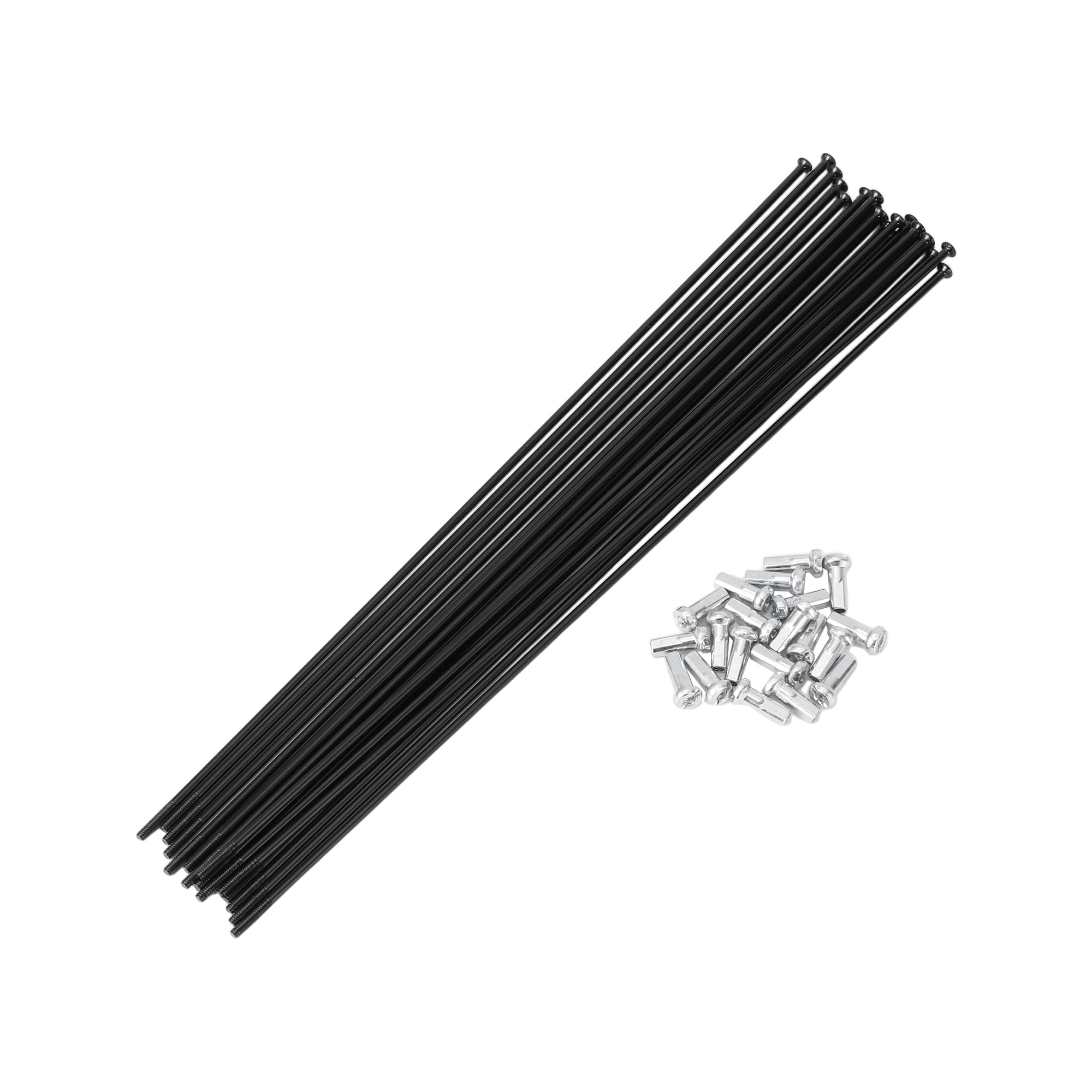 Motoforti 20 Set 14G Straight Pull Bicycle Spokes 215mm Straight Pull Bike Wheel Spokes Carbon Steel Black
