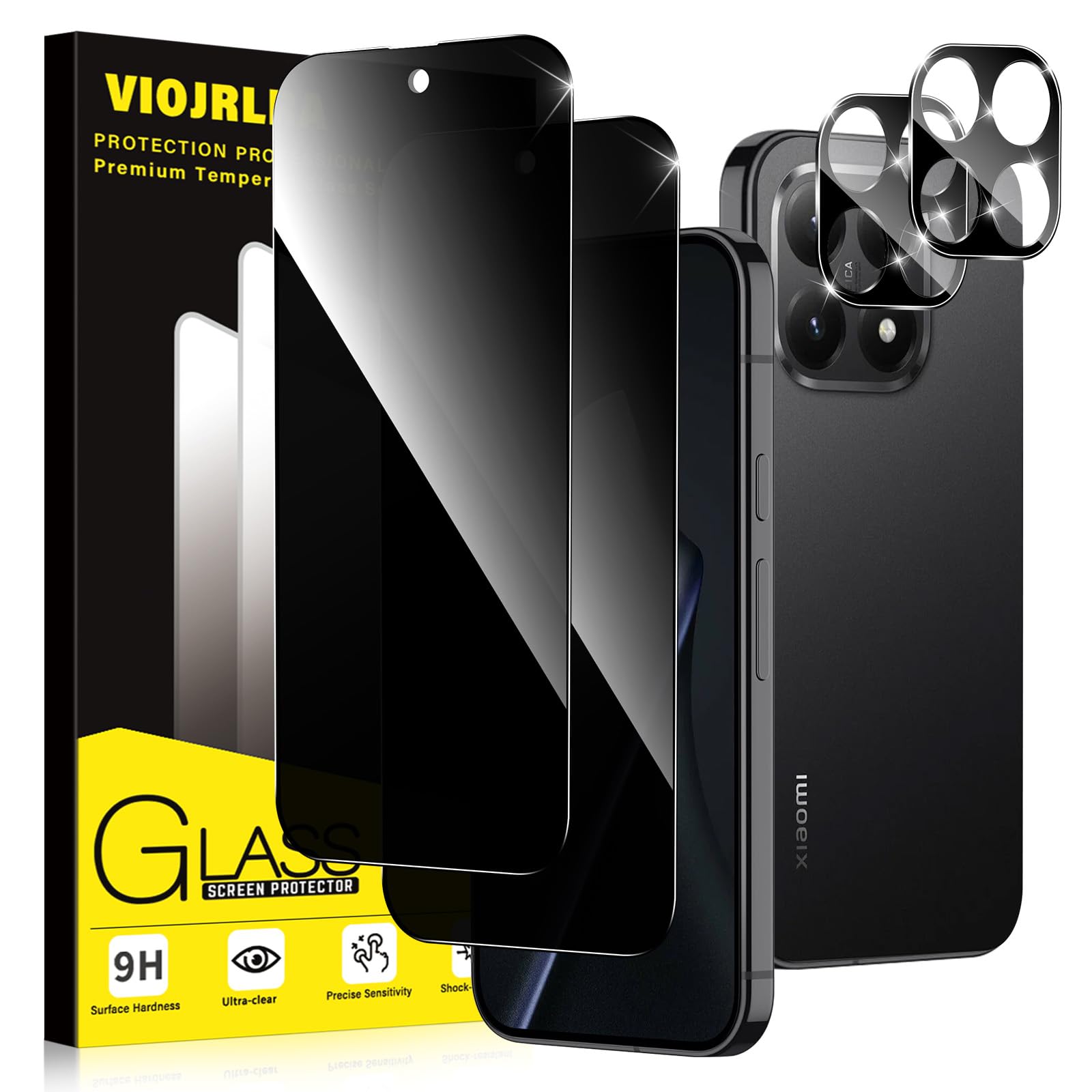 Pellicola Privacy Per Xiaomi 15T E 15T Pro – Vetro Temperato 9H, Anti-Spia, Include 2 Protezioni Per Schermo E 2 Per Fotocamera