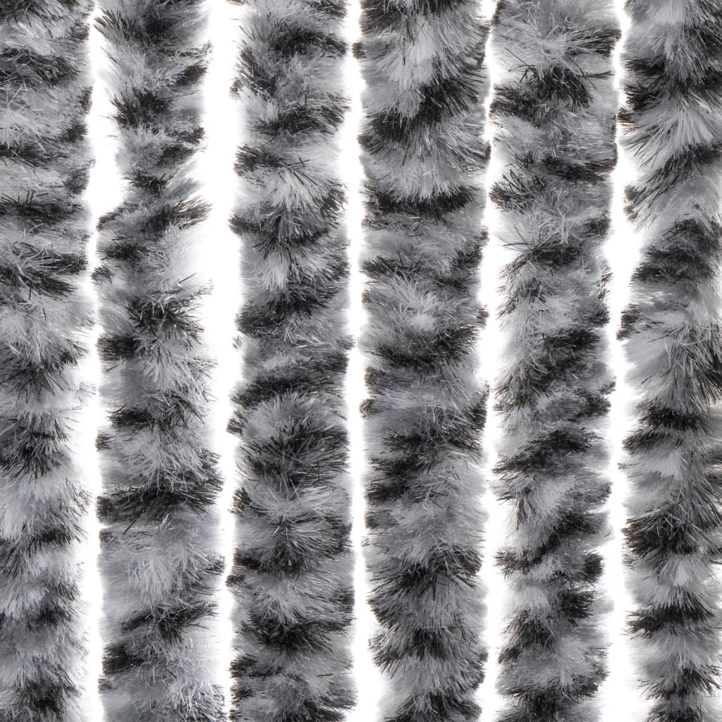 Hothingwell Zasłona przeciw owadom Chenille 100 x 230 cm czarno-biała