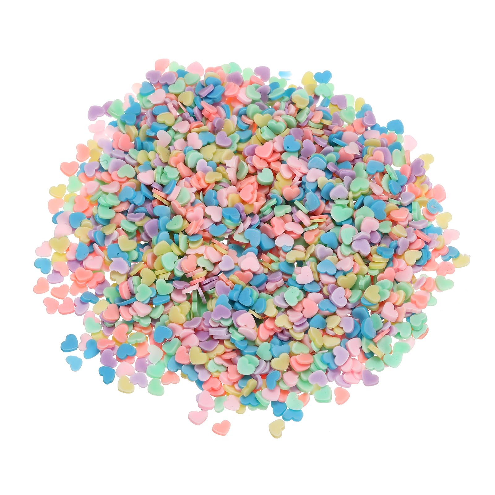 sourcing map Fake Wide Heart, 9 Set Pentagram Polymer Clay Slices for Nail Art DIY Crafts Phone Case Shaker Card Filler, Multicolored