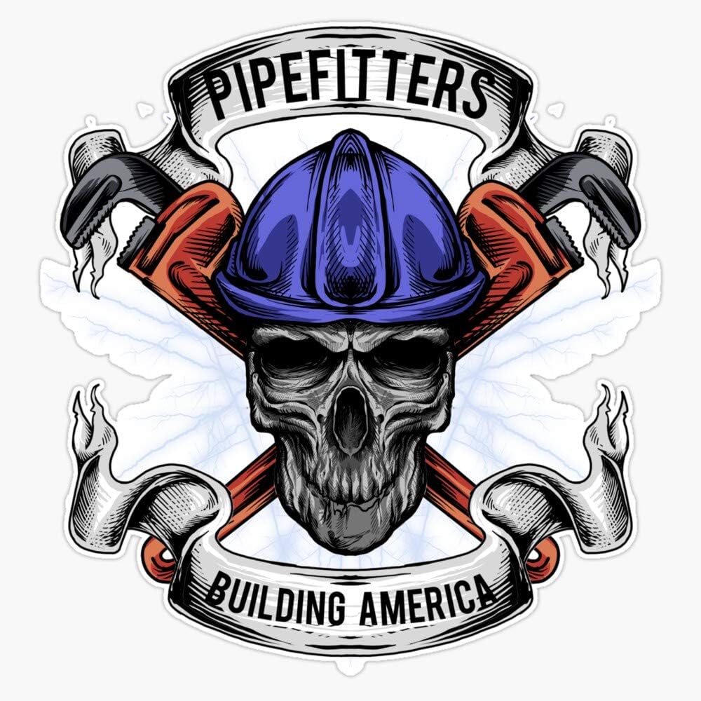 Pipefitters, Building America Decal Vinyl Bumper Sticker 5"