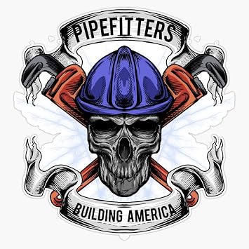 Pipefitters, Building America Decal Vinyl Bumper Sticker 5"