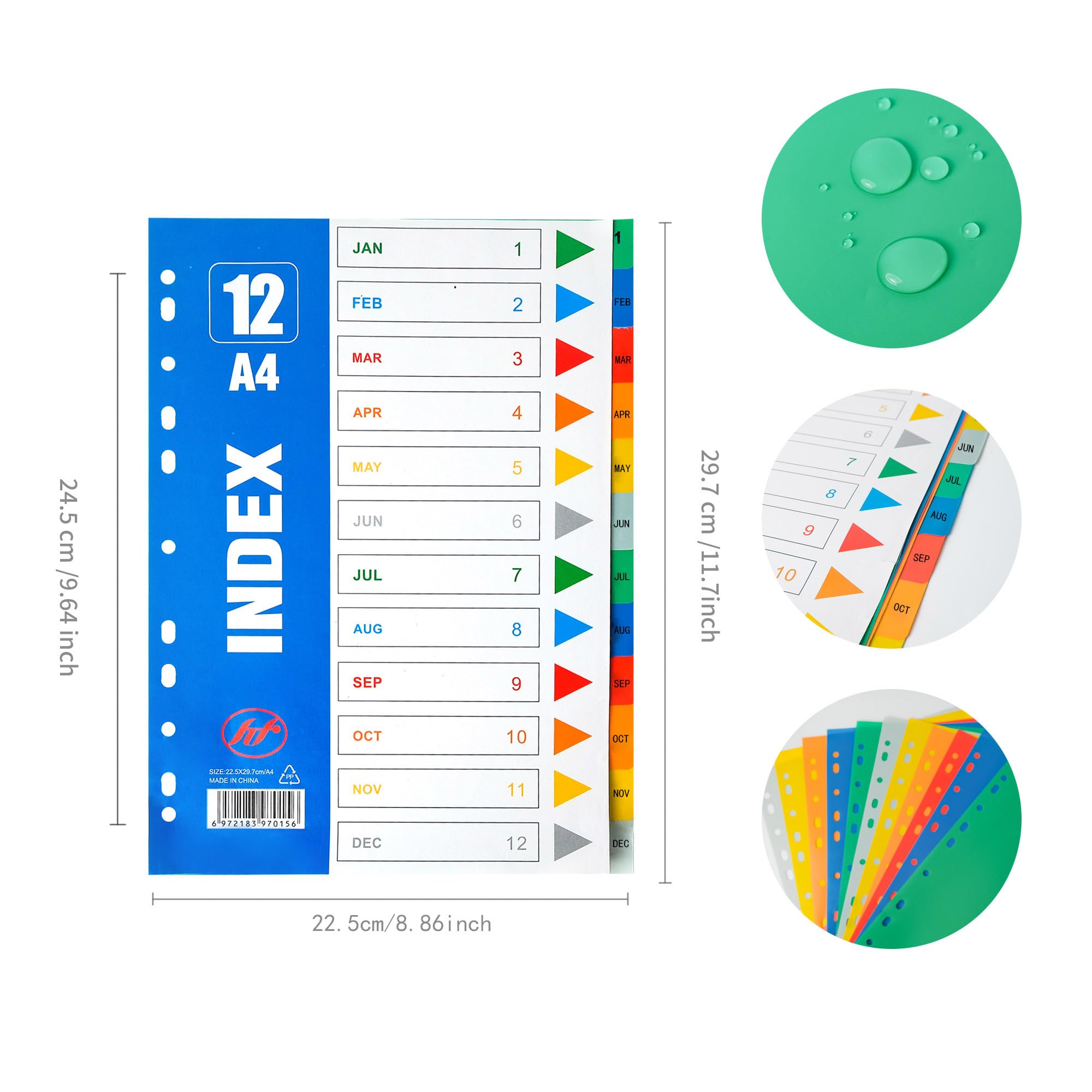 WENLISELL 10 Pack Jan-Dec File Dividers A4 - Image 3