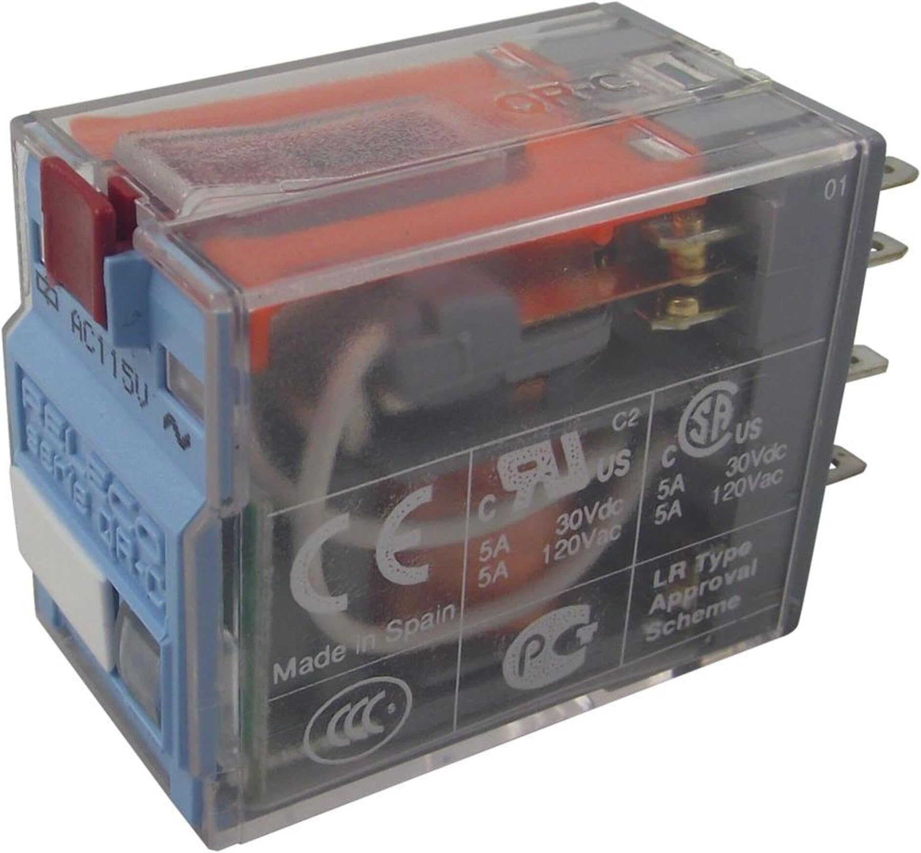 C9-A41X115A Power Relay, 4PCO, 115VAC, 5A, Plug in