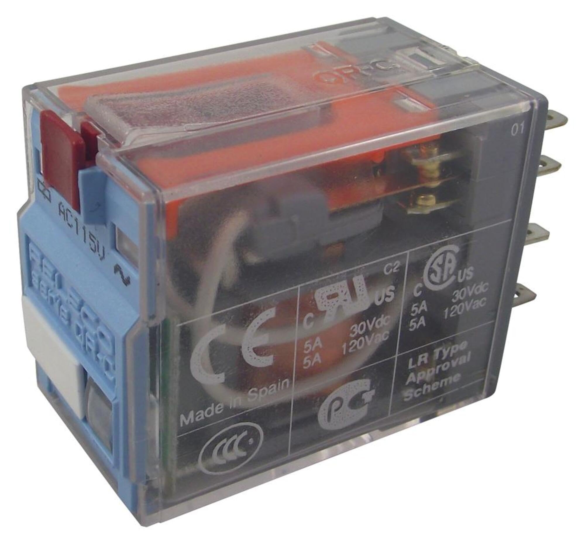 C9-A41X115A Power Relay, 4PCO, 115VAC, 5A, Plug in