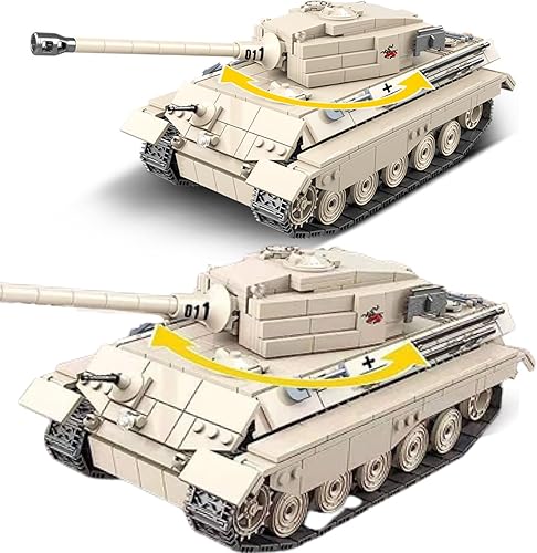 General Jim's Bloques de construcción militares de la Segunda Guerra Mundial alemán Rey Tigre Panzer VI Bloques de construcción de bloques de