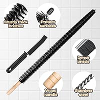 Vista 6 de Holikme Kit de limpiador de ventilación para secadora, paquete de 2 – Suministros de limpieza para el hogar, cepillo de bobina larga y flexible