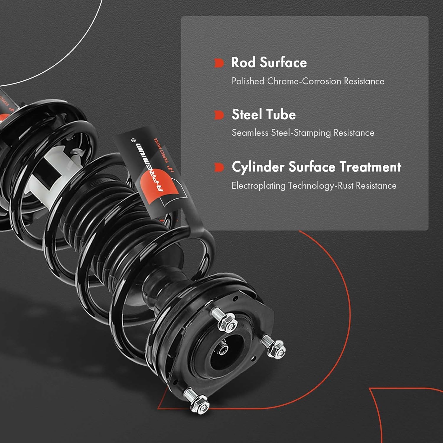 A-Premium Front Complete Struts Compatible with Ford Fiesta 2014-2019 - 2x Replacement Suspension Shock Absorber with Coil Spring Assembly