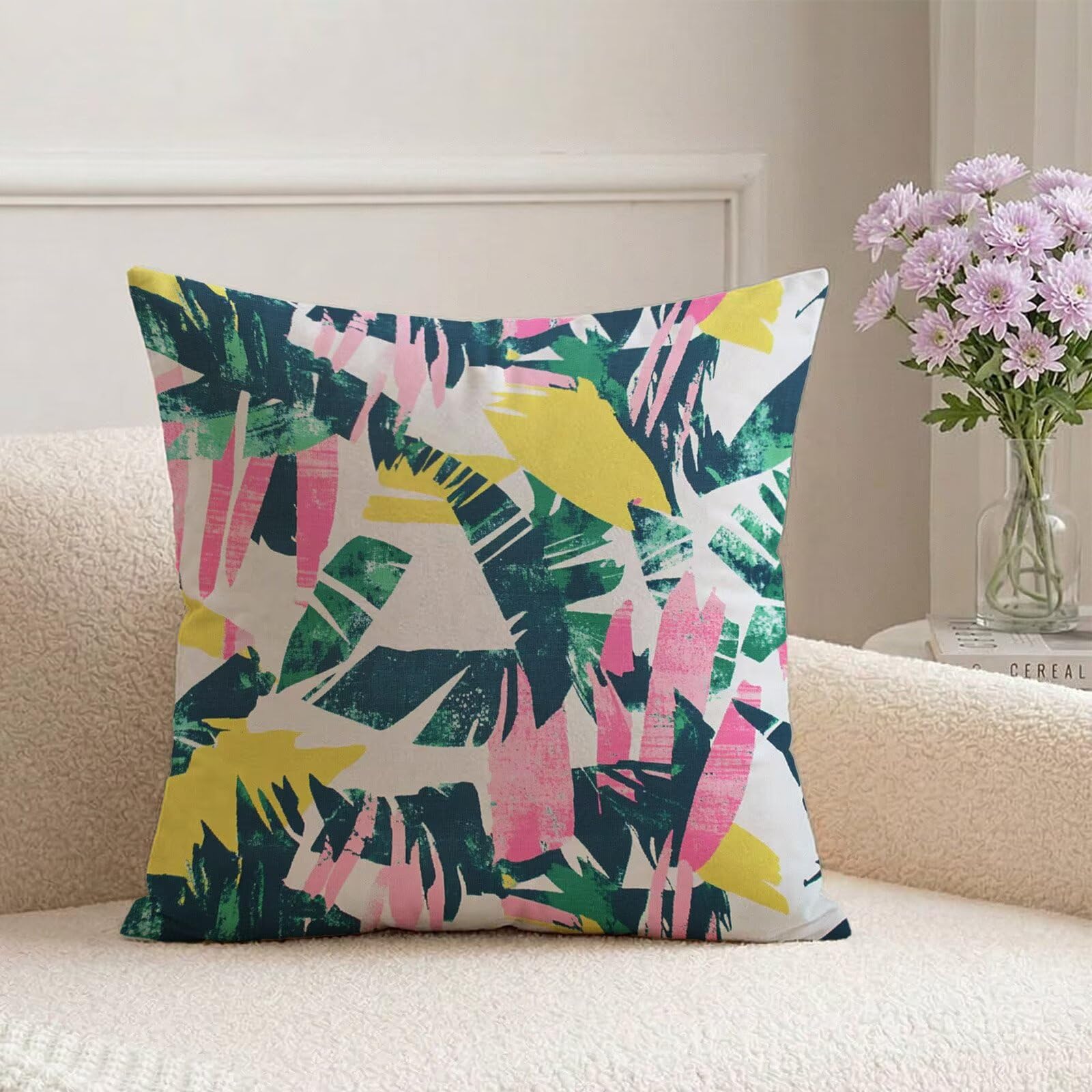 Housses de coussin imperméables 80x80 cm anti-taches en velours double face