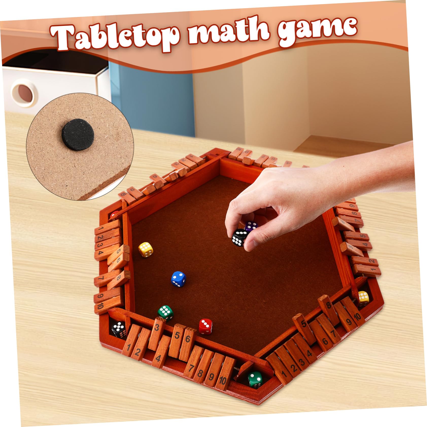 Juego de Mesa de Madera de 6 Caras para Matemáticas