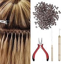 Hair Extensions Tools Kit, Nano Hair Extension Tools, 1 Plier and 2 Loop Threaders, Professional Tools Extension with 200pcs Nano Beads Links for Extending and Removal