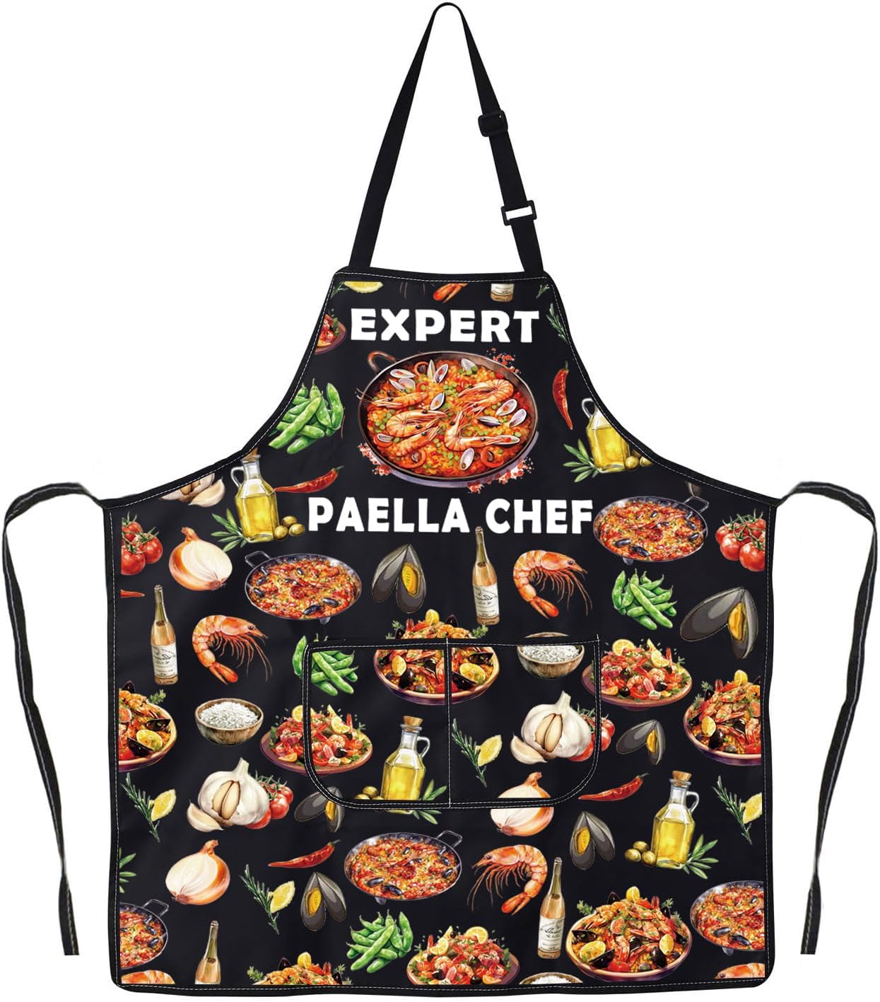 G2TUP Paella Kitchen Apron Seafood Paella Spain Gift Paella De Marisco Apron Spanish Food Apron Expert Paella Chef Gifts