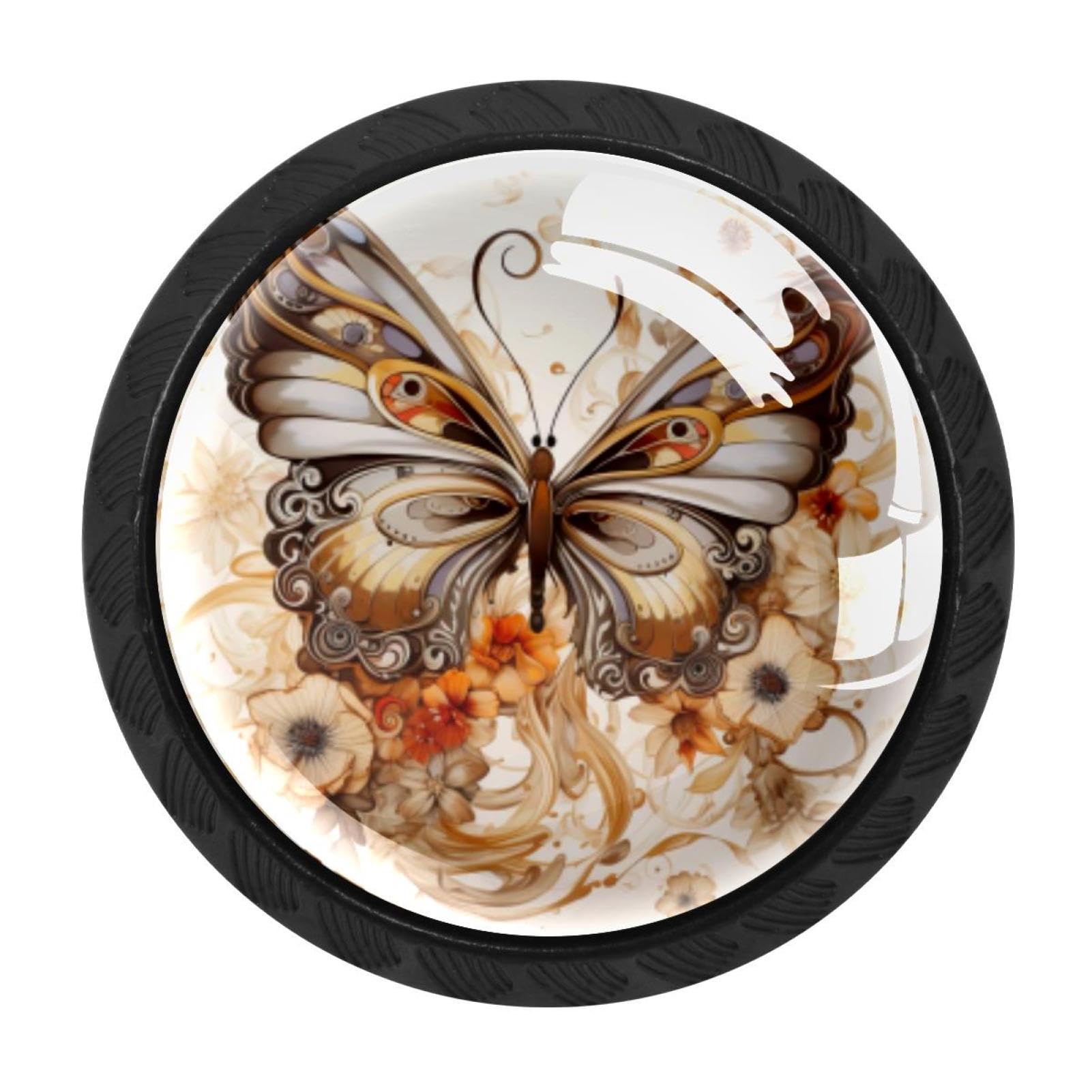 Chenzzzz Multicolored 19 4 Pieces Butterfly Drawer Knobs, 35Mm Black Cabinet Knobs, Drawer Pulls And Knobs, Dresser Drawer Knobs, Cabinet Hardware Kitchen Cabinet Knobs