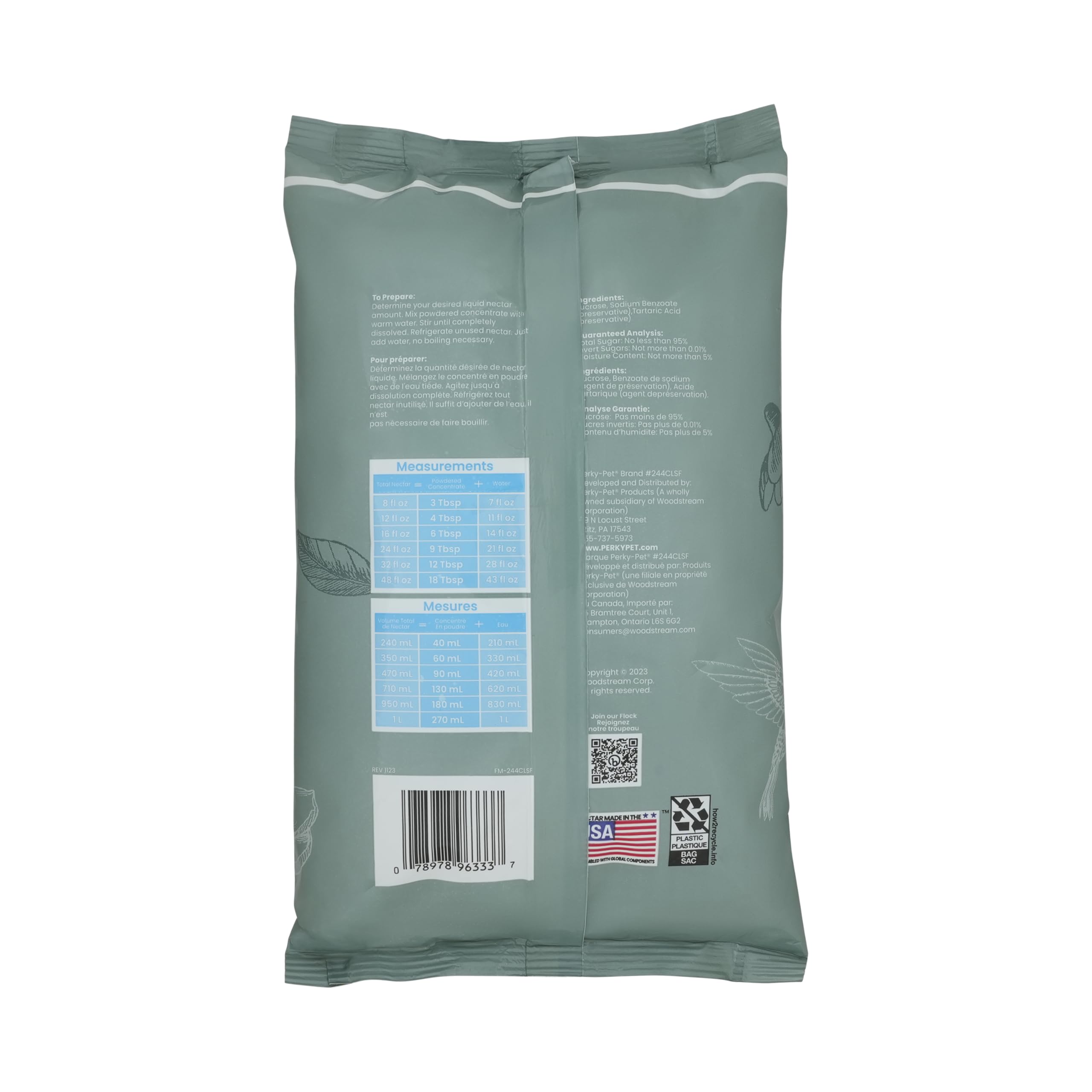 WOODSTREAM Corp - Hummingbird Nectar, 2-LB. Powder Concentrate