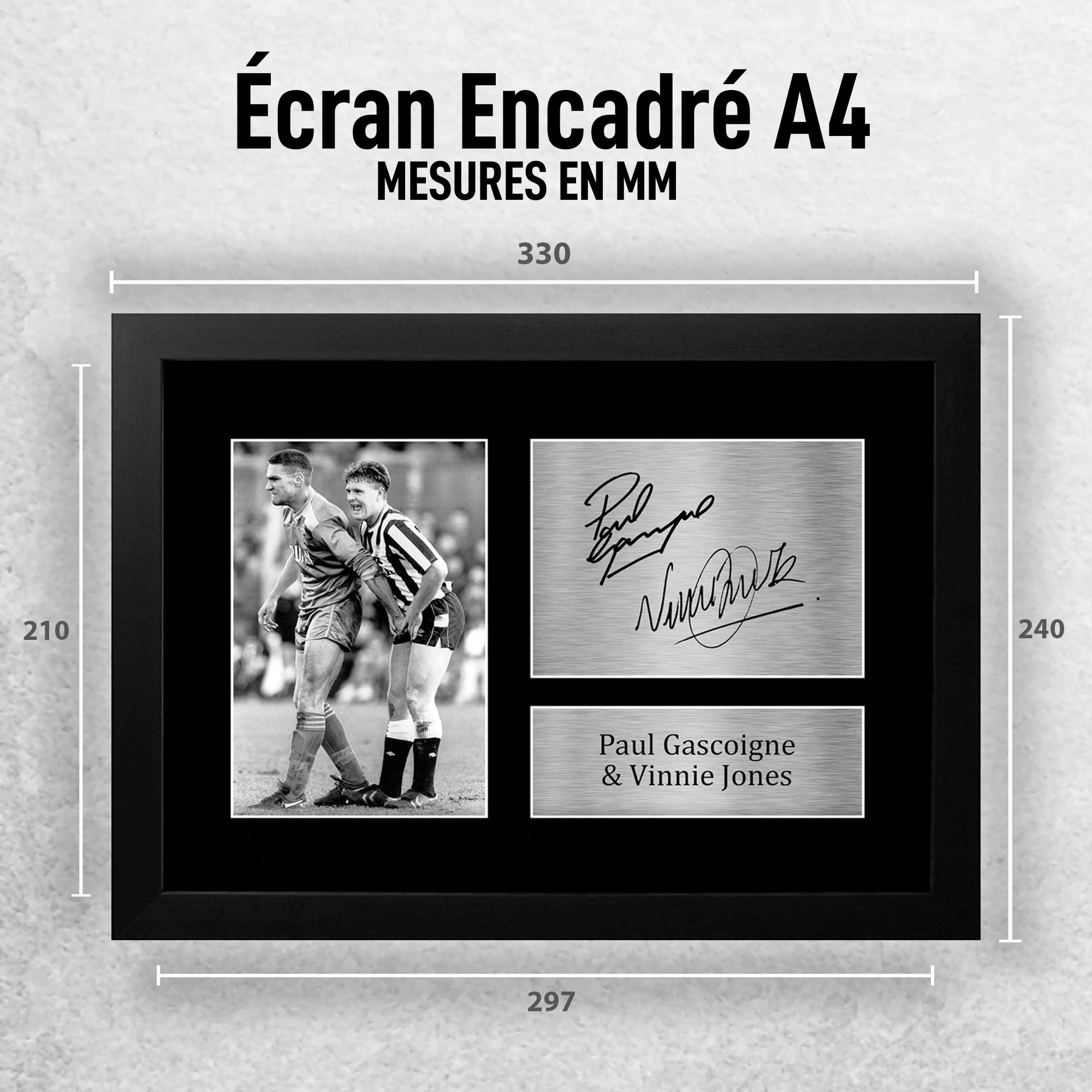 HWC Trading FR A4 Paul Gascoigne & Vinnie Jones Wimbledon FC Cadeaux imprimés photo autographe signée pour les fans de football et les supporters - A4 Encadré